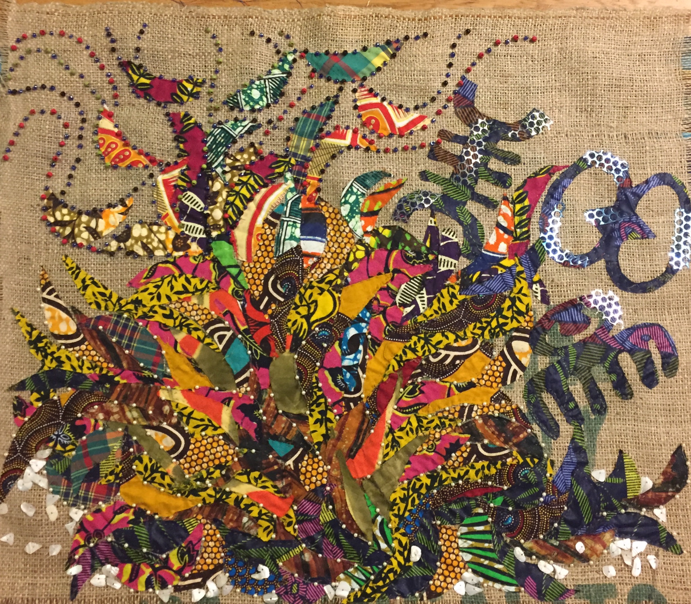 Art therapy. My finished but, as yet, still unnamed and unframed piece. January 2018