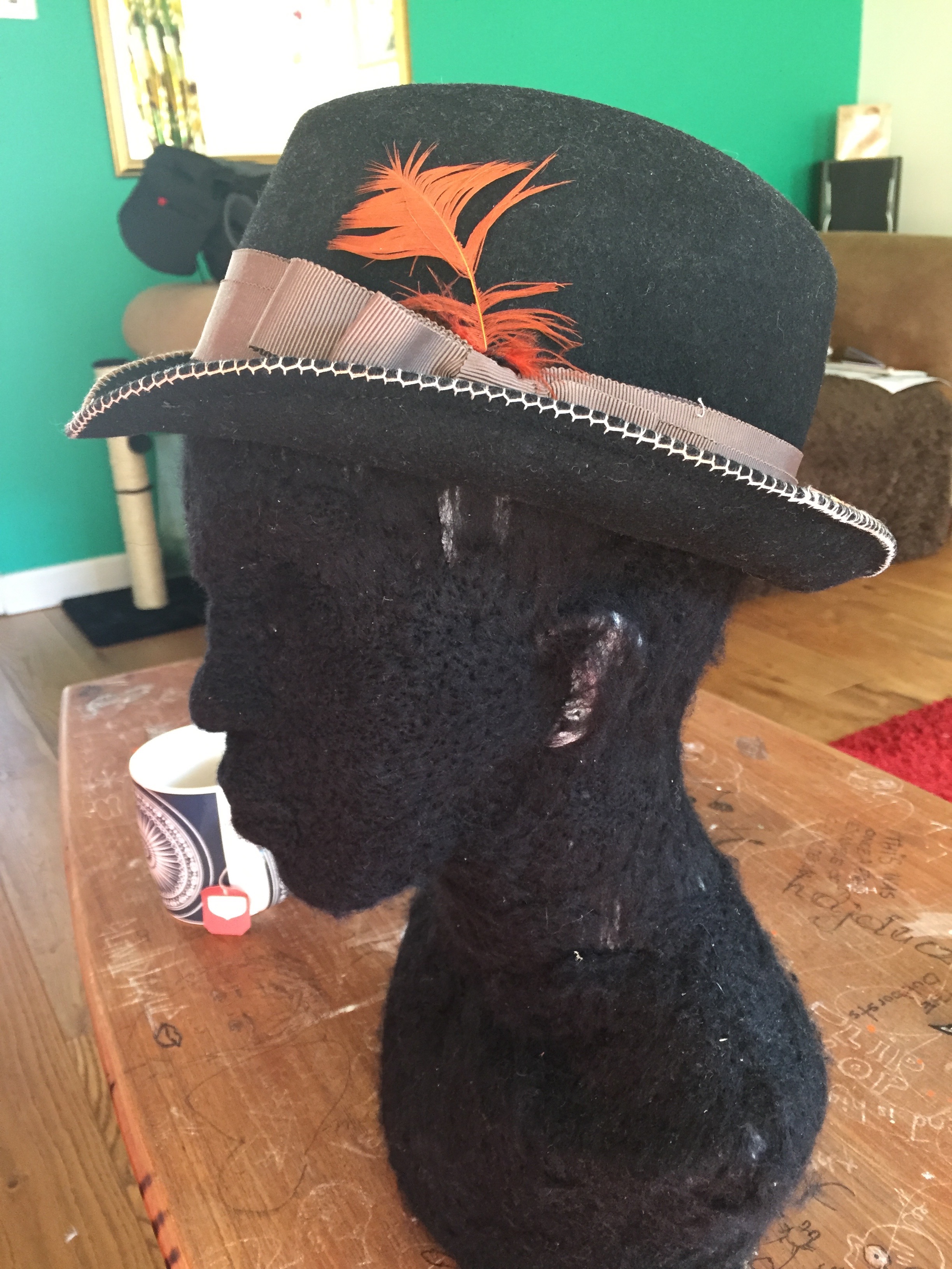 Joyce felted this dummy with soft wool herself.