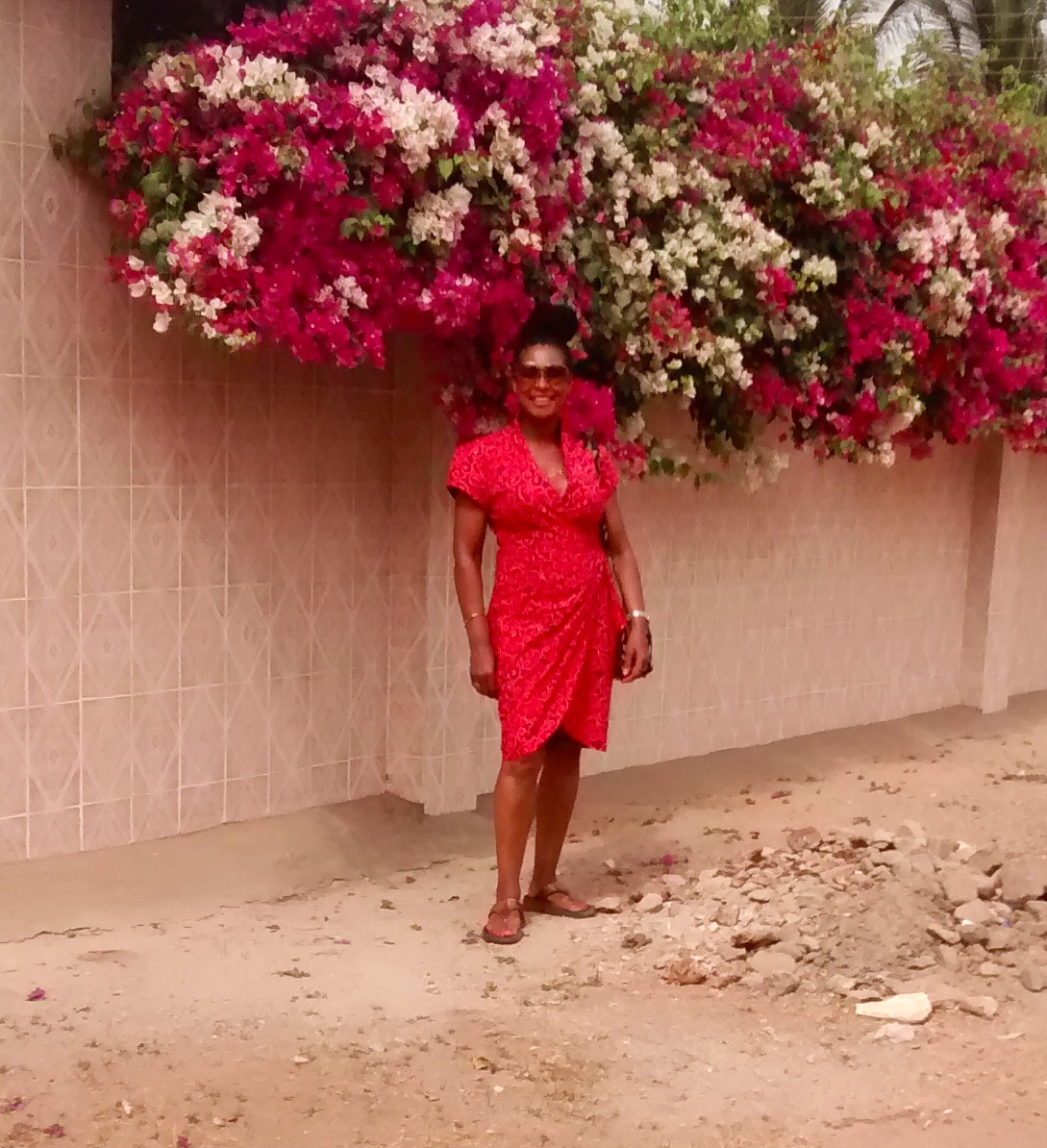 Matching your clothing to your surroundings is an ancient Gambian custom. Honest.